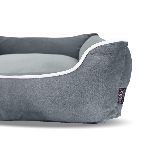 Luxe Grey Velvet Dog Bed